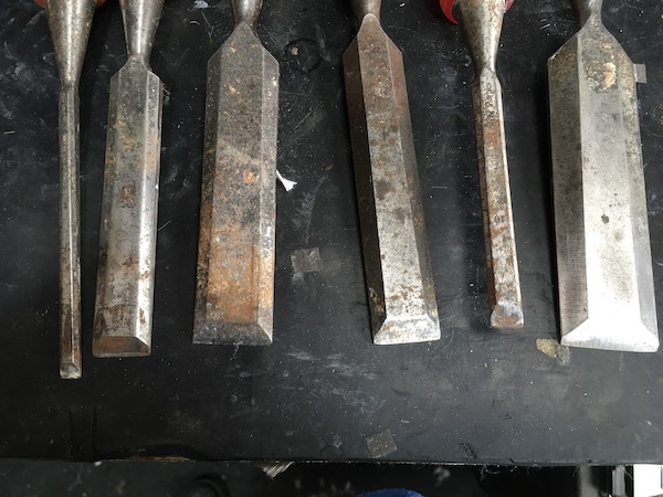 As received Wood ~Chisels